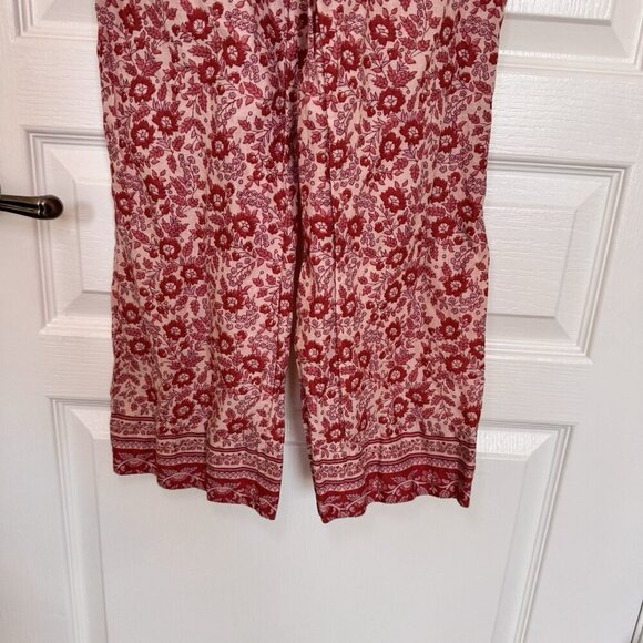 Faherty Adella Floral Jumpsuit Size XS Red Pink Pockets Resortwear - Picture 8 of 15
